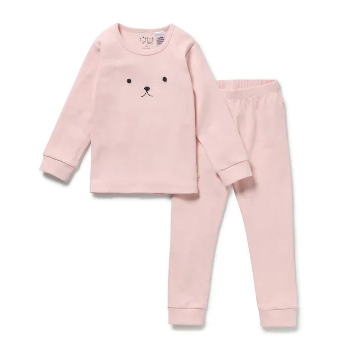 Wilson & Frenchy Unisex Sleepware Strawberry Cream Organic Rib Long Sleeved Pyjamas