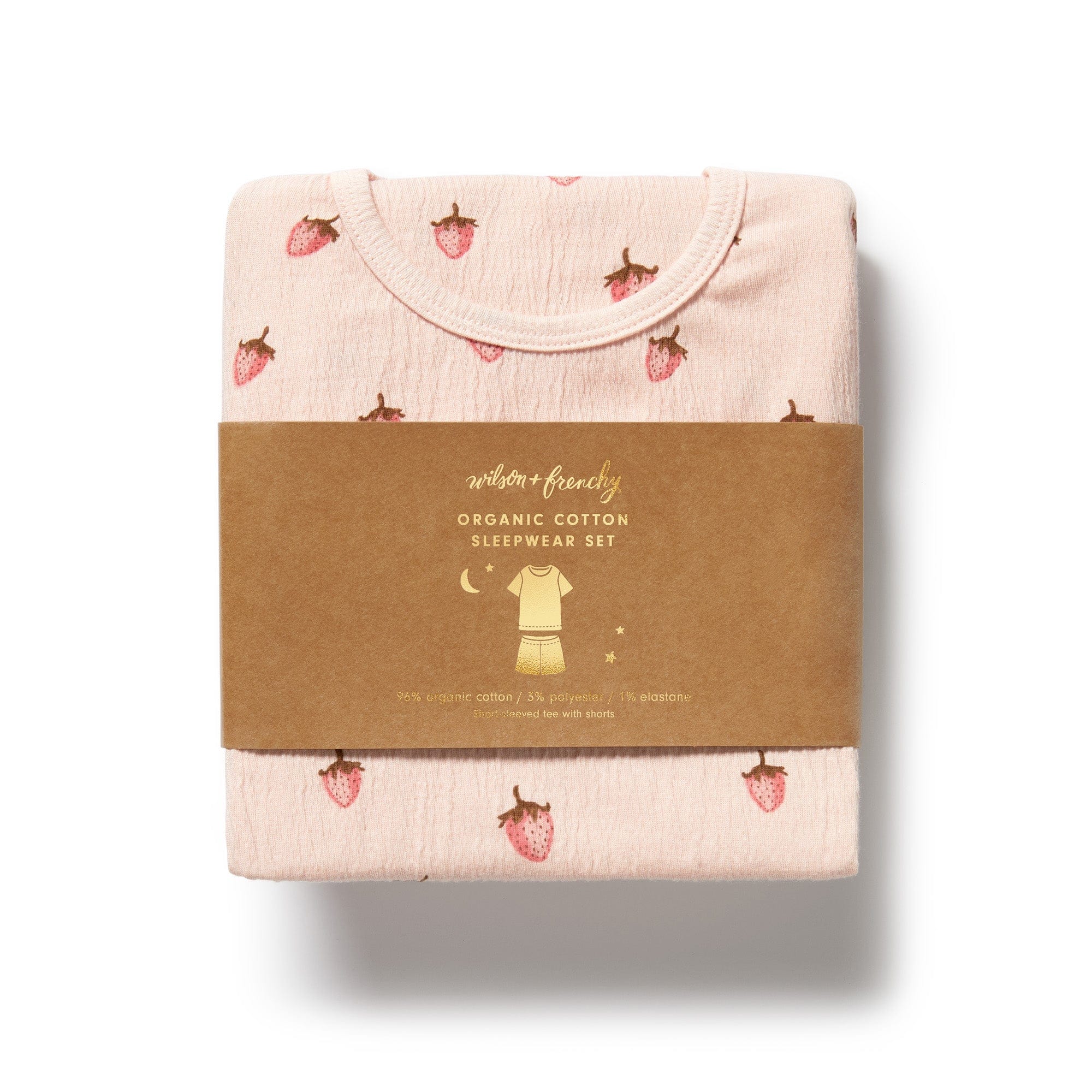 Wilson & Frenchy Unisex Sleepware Strawberry Kisses Organic Short Sleeved Pyjamas