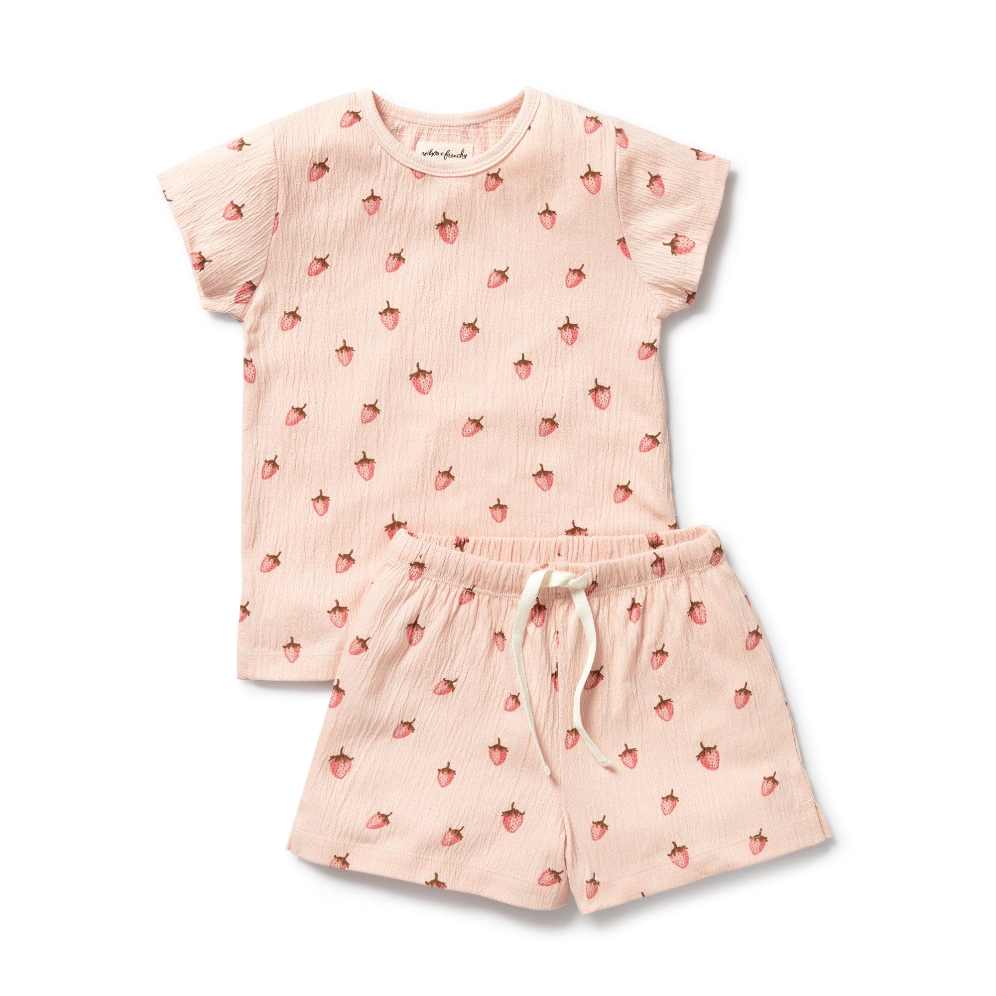 Wilson & Frenchy Unisex Sleepware Strawberry Kisses Organic Short Sleeved Pyjamas