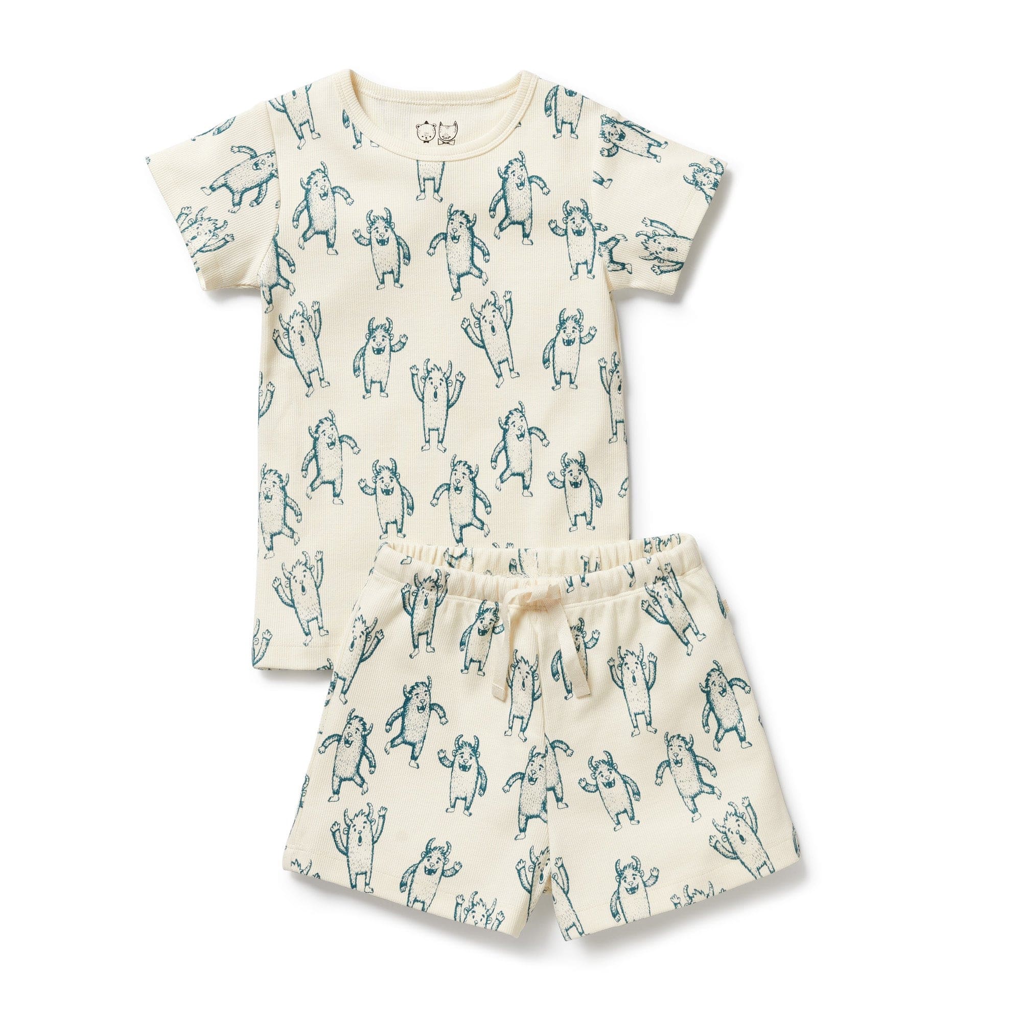 Wilson & Frenchy Unisex Sleepware Yeti Organic Short Sleeved Pyjamas