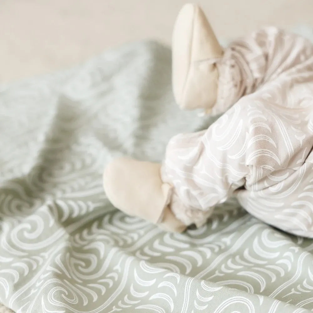Woolbabe Accessory Blanket BO & KO Collab Swaddle Blanket - Flax Ngaru