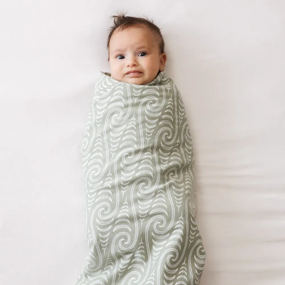 Woolbabe Accessory Blanket BO & KO Collab Swaddle Blanket - Flax Ngaru