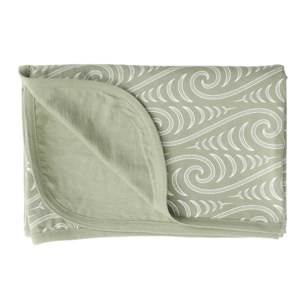 Woolbabe Accessory Blanket BO & KO Collab Swaddle Blanket - Flax Ngaru