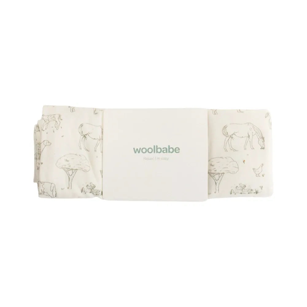 Woolbabe Accessory Blanket Merino/Organic Cotton Swaddle/Blanket - Farmyard