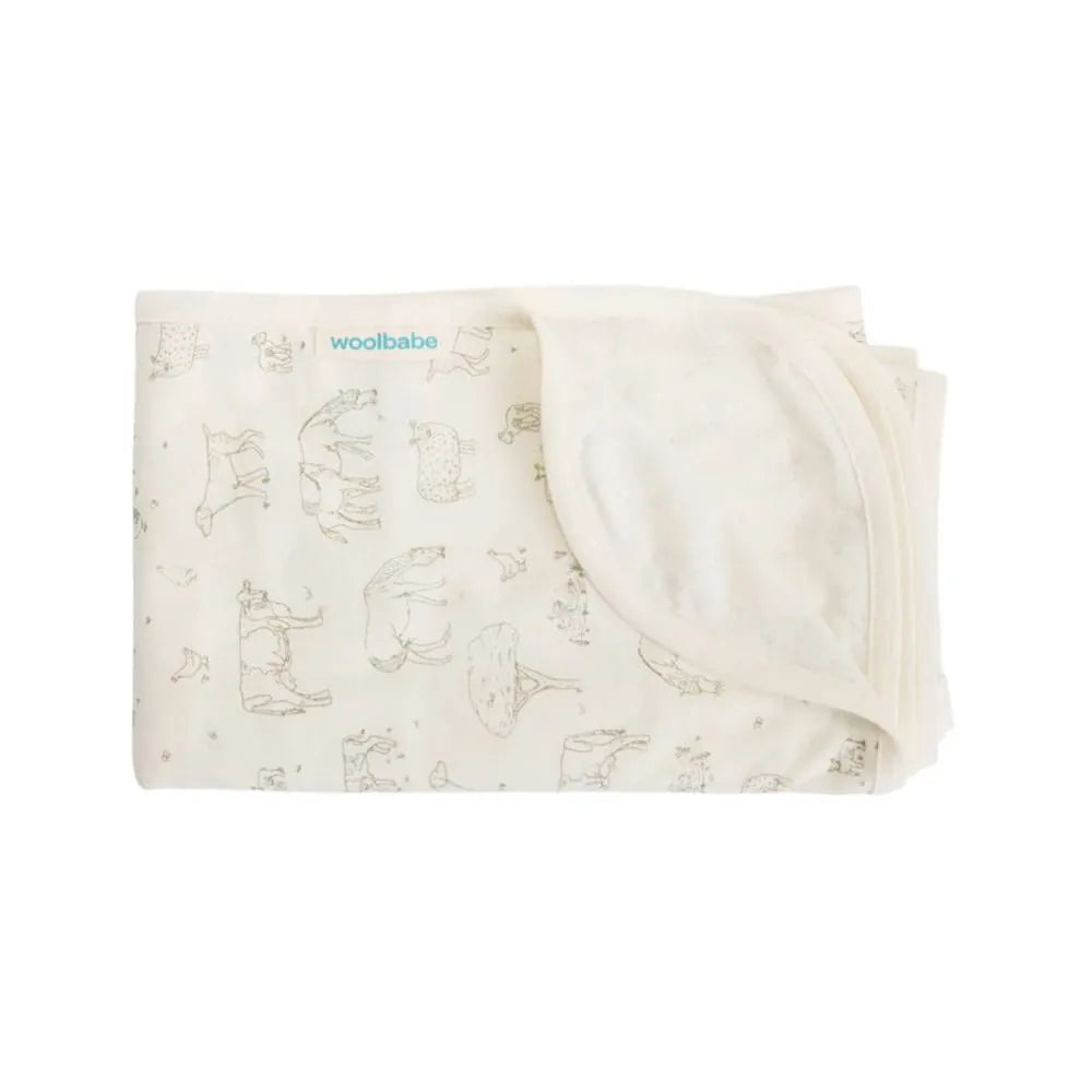 Woolbabe Accessory Blanket Merino/Organic Cotton Swaddle/Blanket - Farmyard