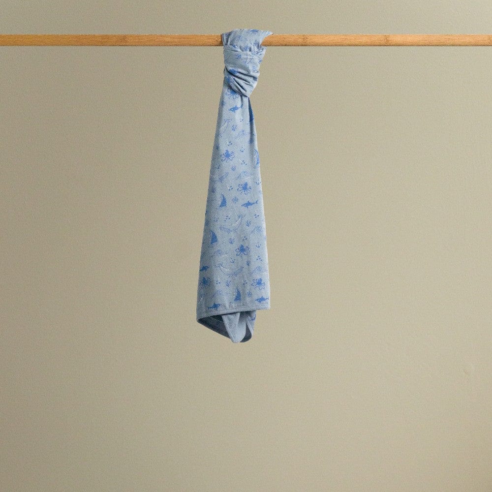 Woolbabe Accessory Blanket Merino/Organic Cotton Swaddle/Blanket - Glacier Sail Away