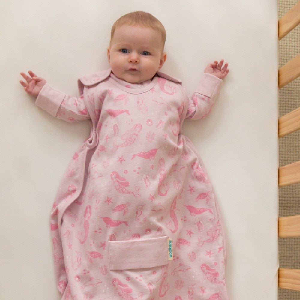 Woolbabe Linen 0-9M Mini 3-Seasons Sleeping Bag - Shell Mermaids