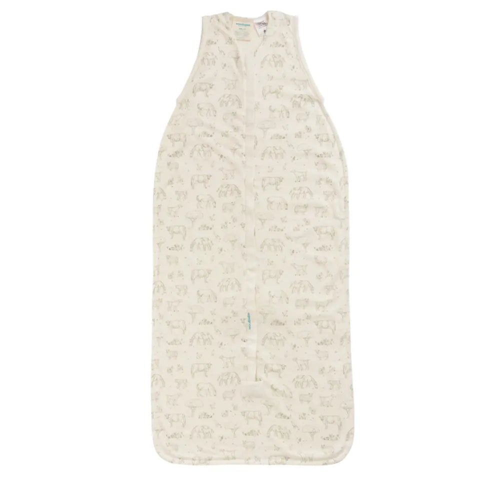 Woolbabe Linen 3-24M 3 Seasons Front Zip Sleeping Bag - Farmyard