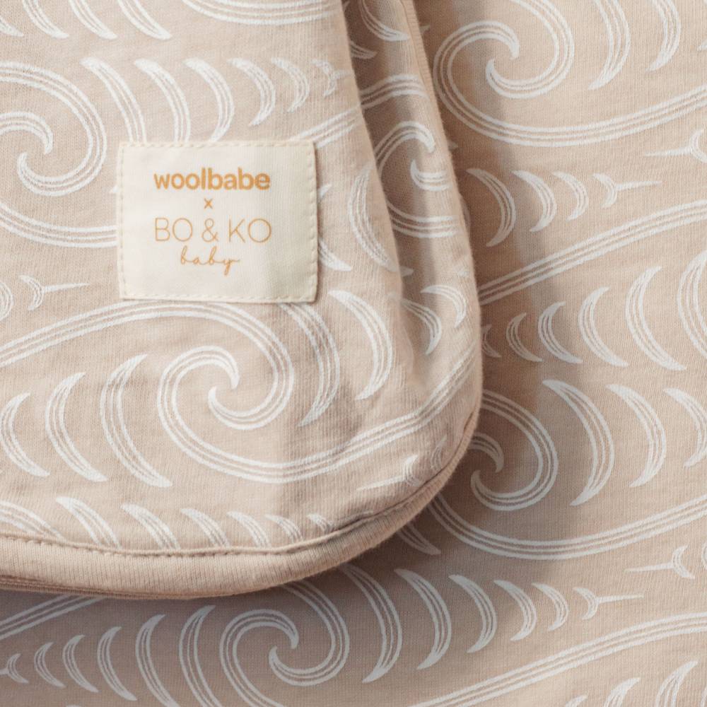 Woolbabe Linen 3-24M BO & KO Collab Duvet Front Zip Sleeping Bag - Ngaru