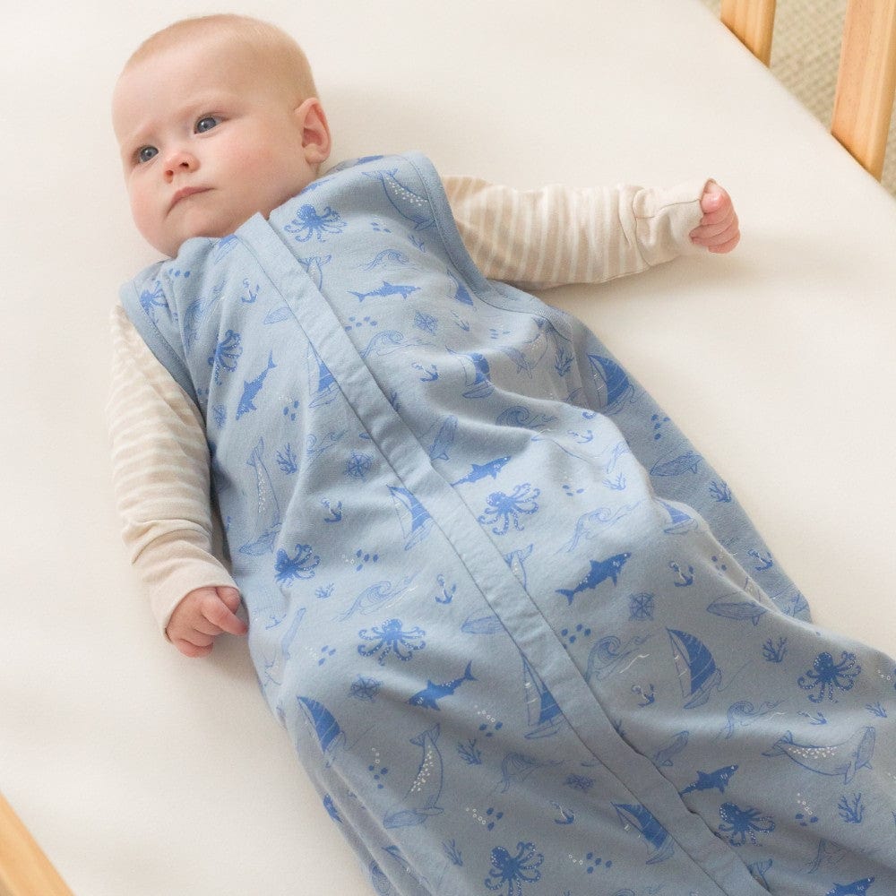 Woolbabe Linen 3-24M Woolbabe 3 Season Front Zip Sleeping Bag Glacier Sail Away
