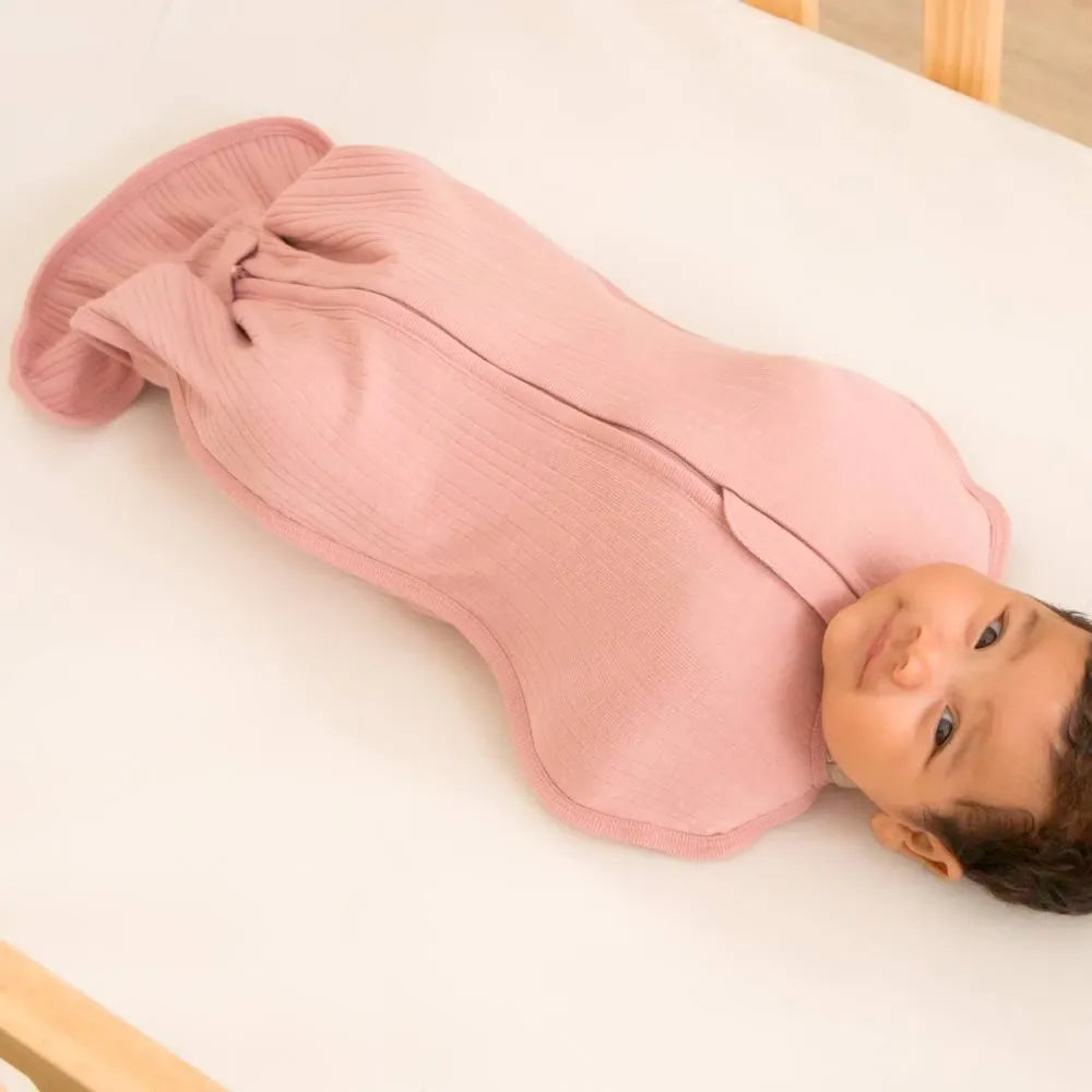Woolbabe Linen NB-3M Organic Cotton/Merino Fitted Zip Swaddle - Dusk Marl