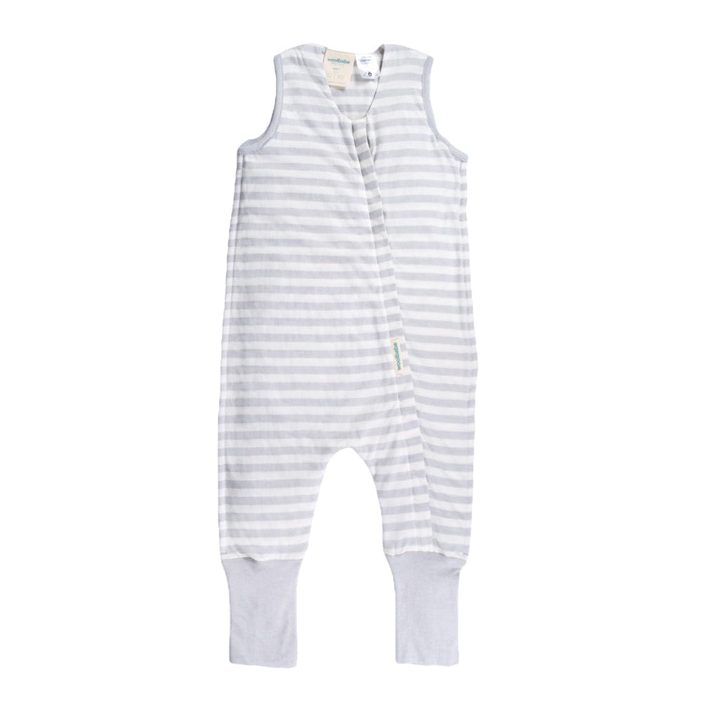 Woolbabe Linen Woolbabe 3 Seasons Merino/Organic Cotton Sleeping Suit - Pebble