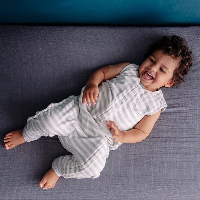 Woolbabe Linen Woolbabe 3 Seasons Merino/Organic Cotton Sleeping Suit - Pebble