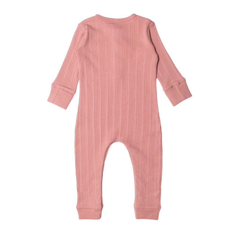 Woolbabe Unisex Onesie Organic Cotton/Merino Long Sleeve Henley Suit