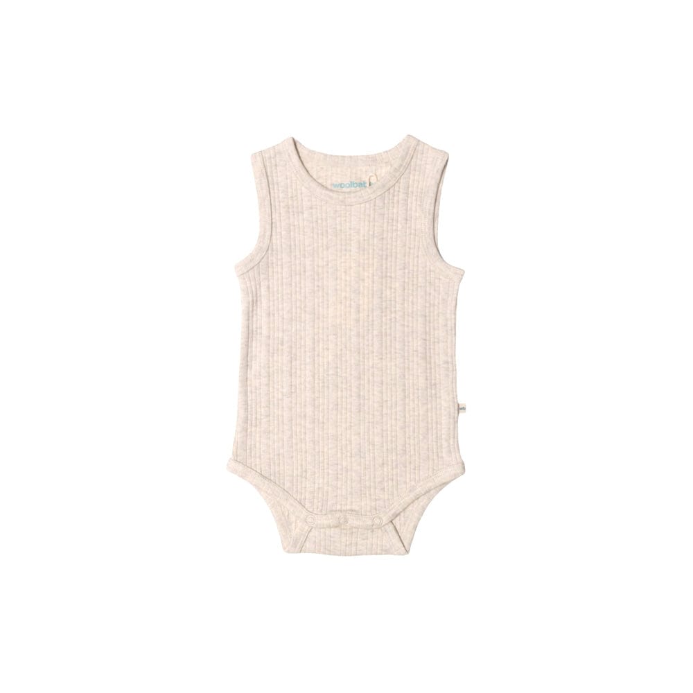 Woolbabe Unisex Onesie Woolbabe Organic Cotton/Merino Singletsuit - Natural Marl