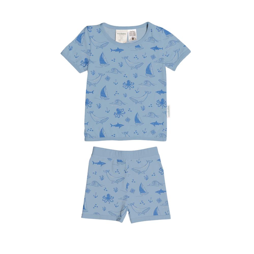 Woolbabe Unisex Sleepware 2Y Summer Pyjamas - Glacier Sail Away