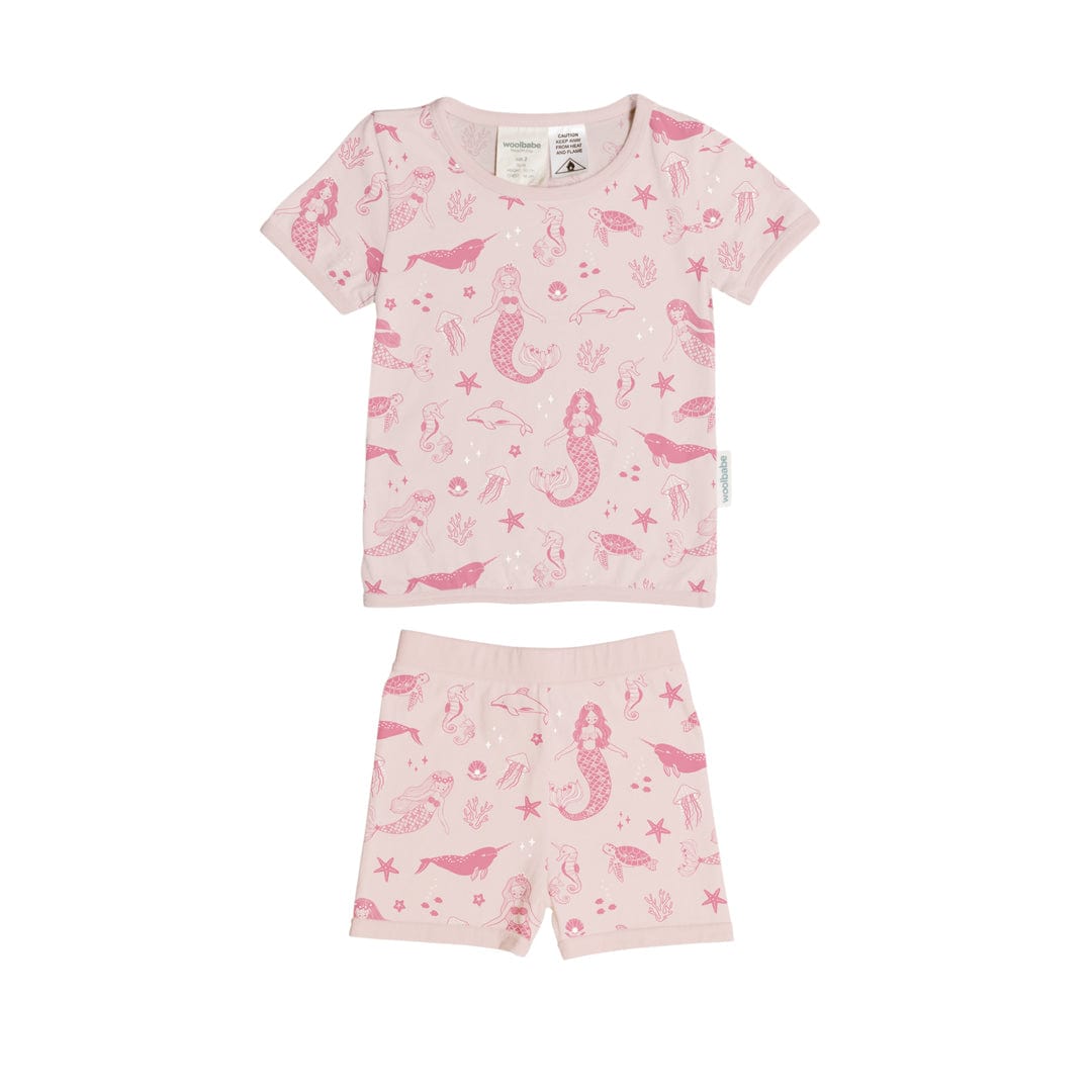 Woolbabe Unisex Sleepware 2Y Summer Pyjamas - Shell Mermaids