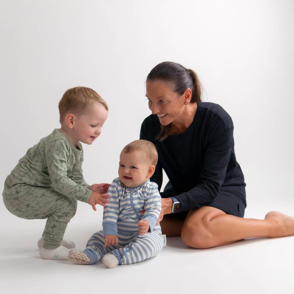Woolbabe Unisex Sleepware Merino/Organic Cotton PJ Suit - Glacier