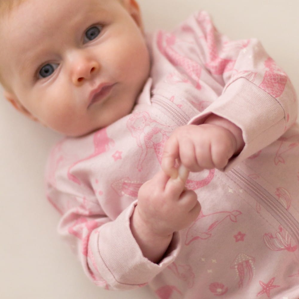 Woolbabe Unisex Sleepware Merino/Organic Cotton PJ Suit - Shell Mermaids