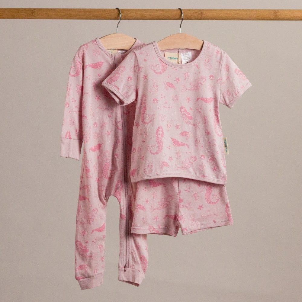 Woolbabe Unisex Sleepware Summer Pyjamas - Shell Mermaids