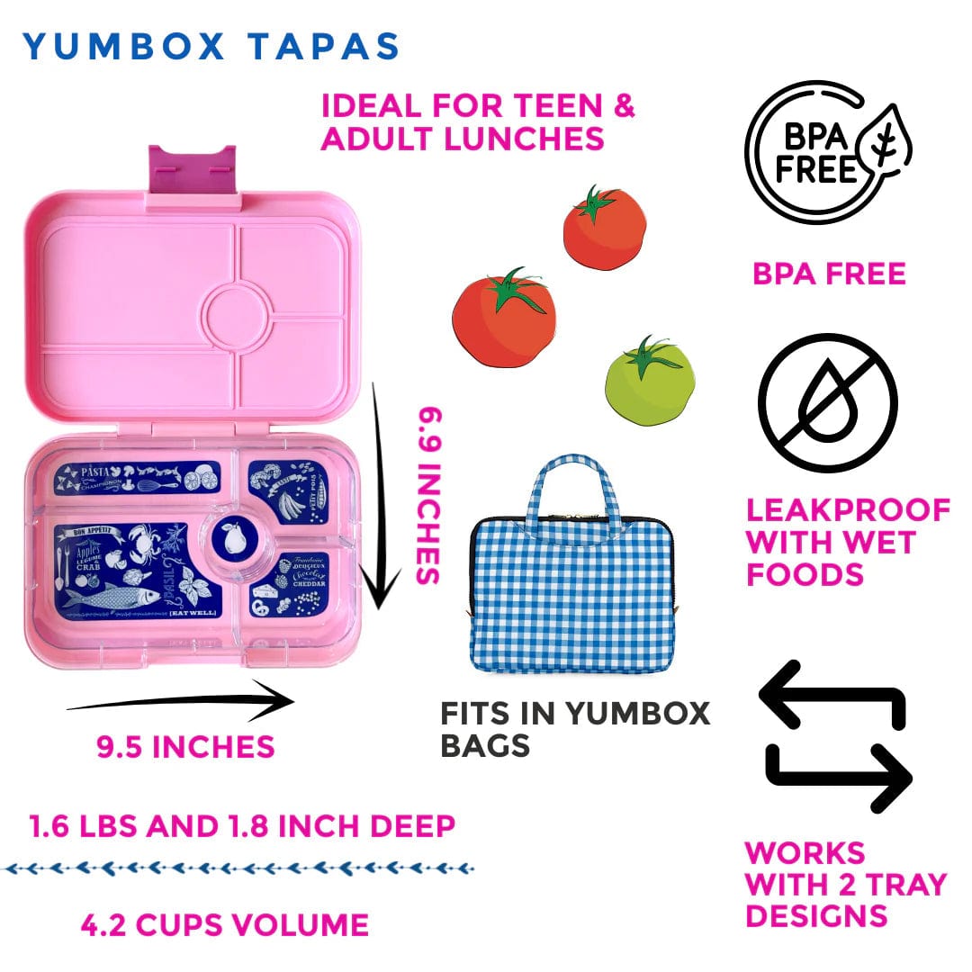 Yumbox Accessory Feeding Yumbox Tapas -Capri Pink (Bon Appetit Tray)