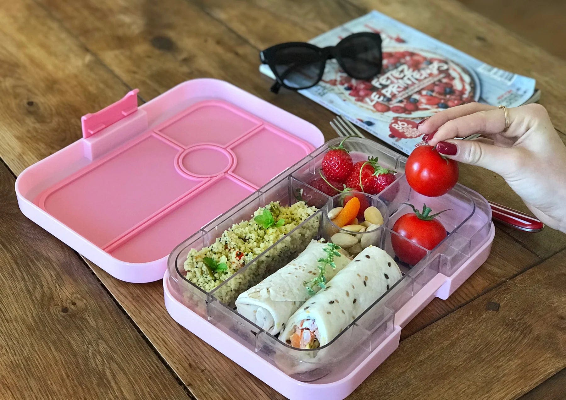 Yumbox Accessory Feeding Yumbox Tapas -Capri Pink (Bon Appetit Tray)