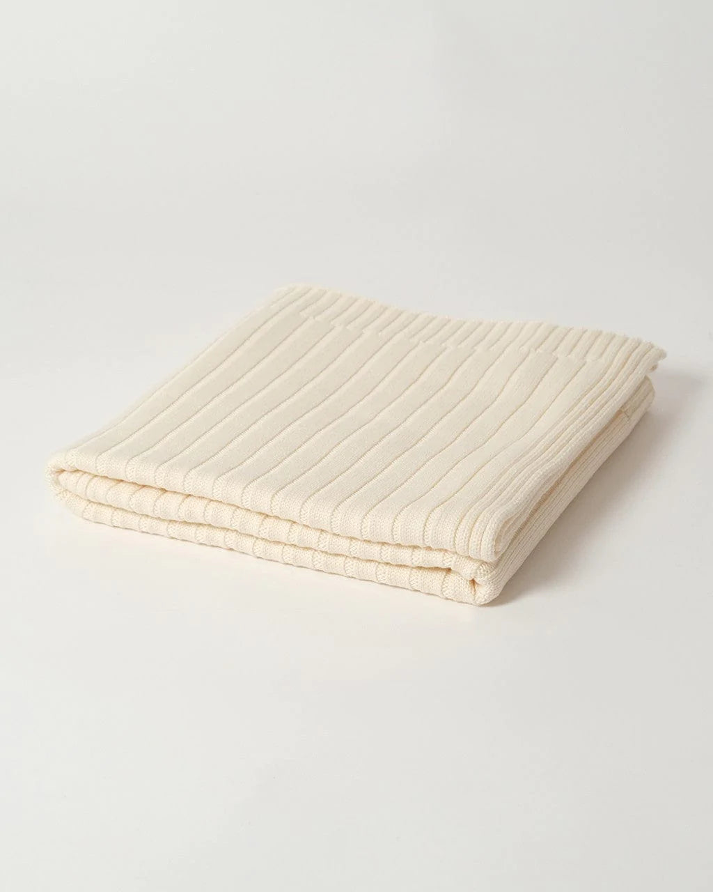 Babu Accessory Blanket Cream Merino Rib Knit Blanket