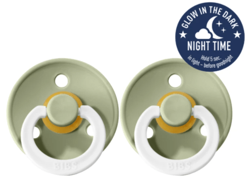 Bibs Baby Accessory Sage Night BIBS Pacifier 2 Pack - Night Glow - Size 2