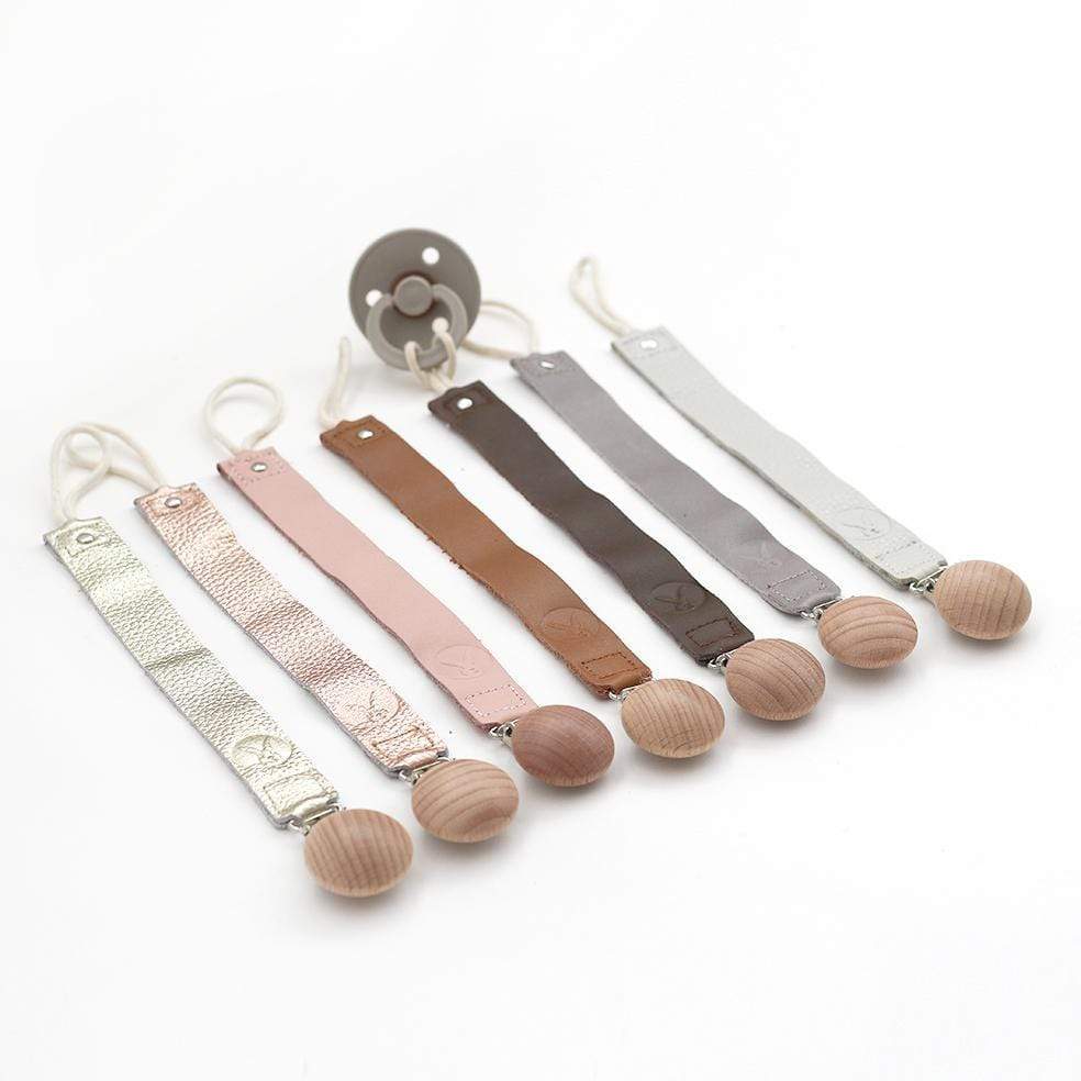 Burrow & Be Baby Accessory Leather Pacifier Clips