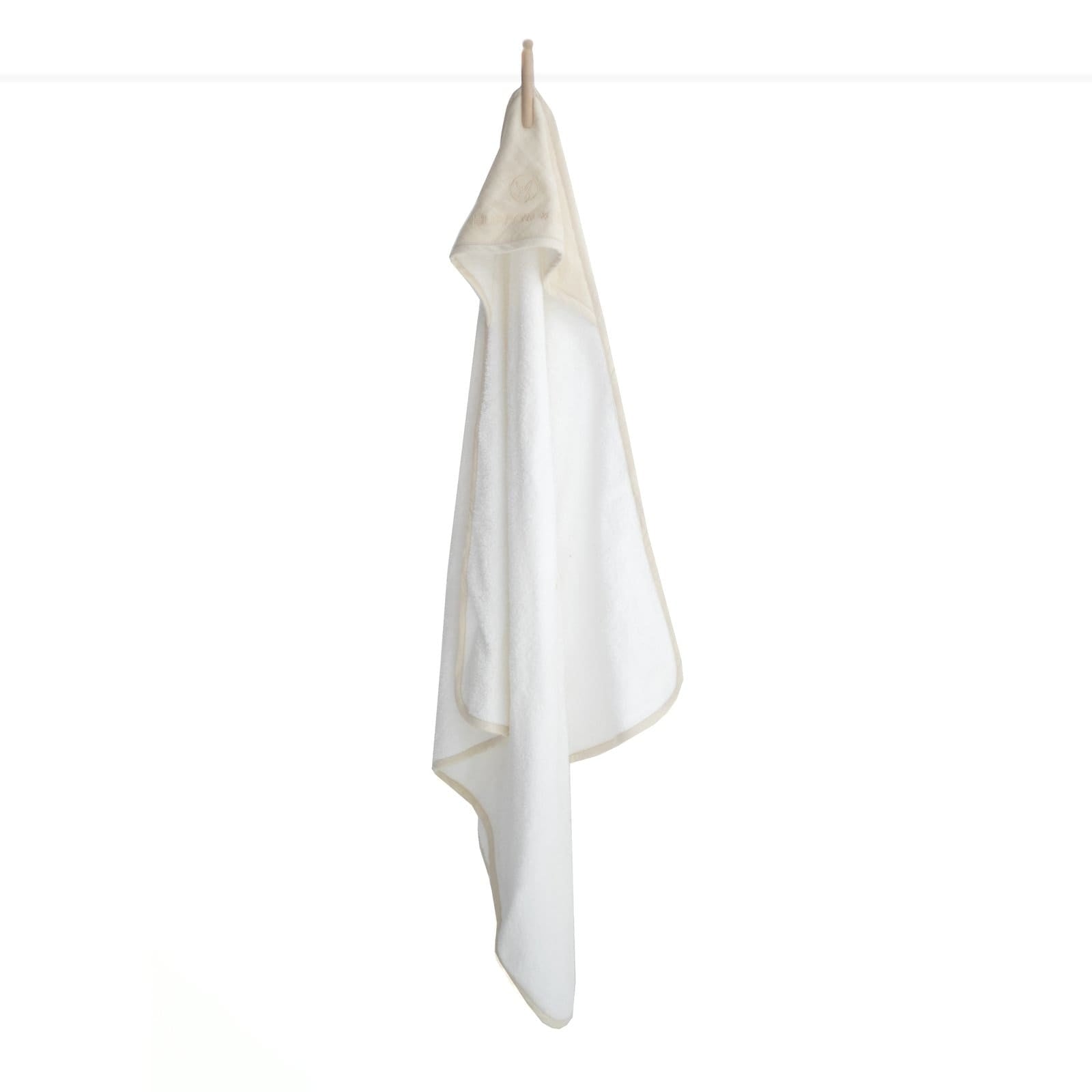Burrow & Be Linen Bath Almond Organic Hooded Baby Towel