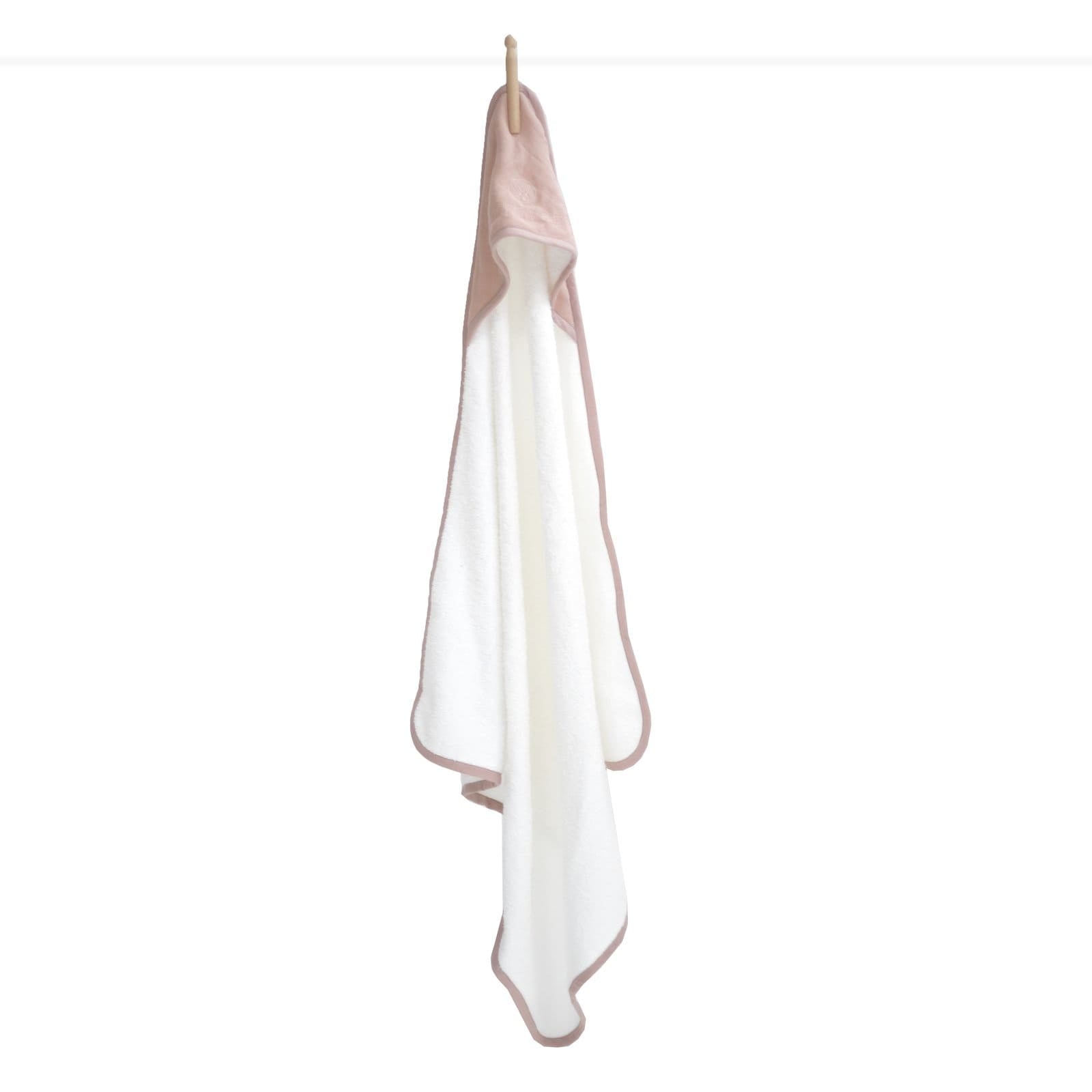 Burrow & Be Linen Bath Dusty Pink Organic Hooded Baby Towel