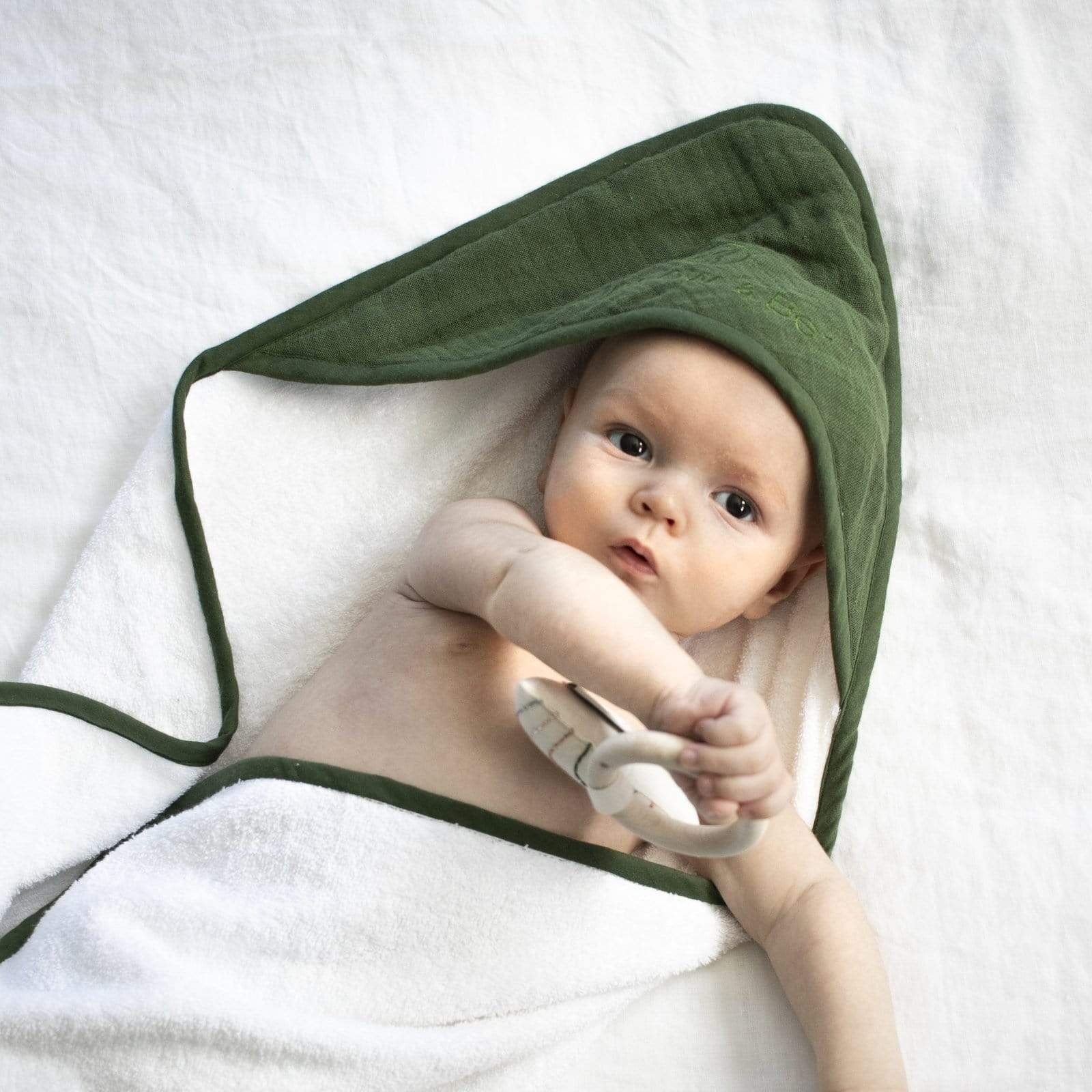 Burrow & Be Linen Bath Organic Hooded Baby Towel