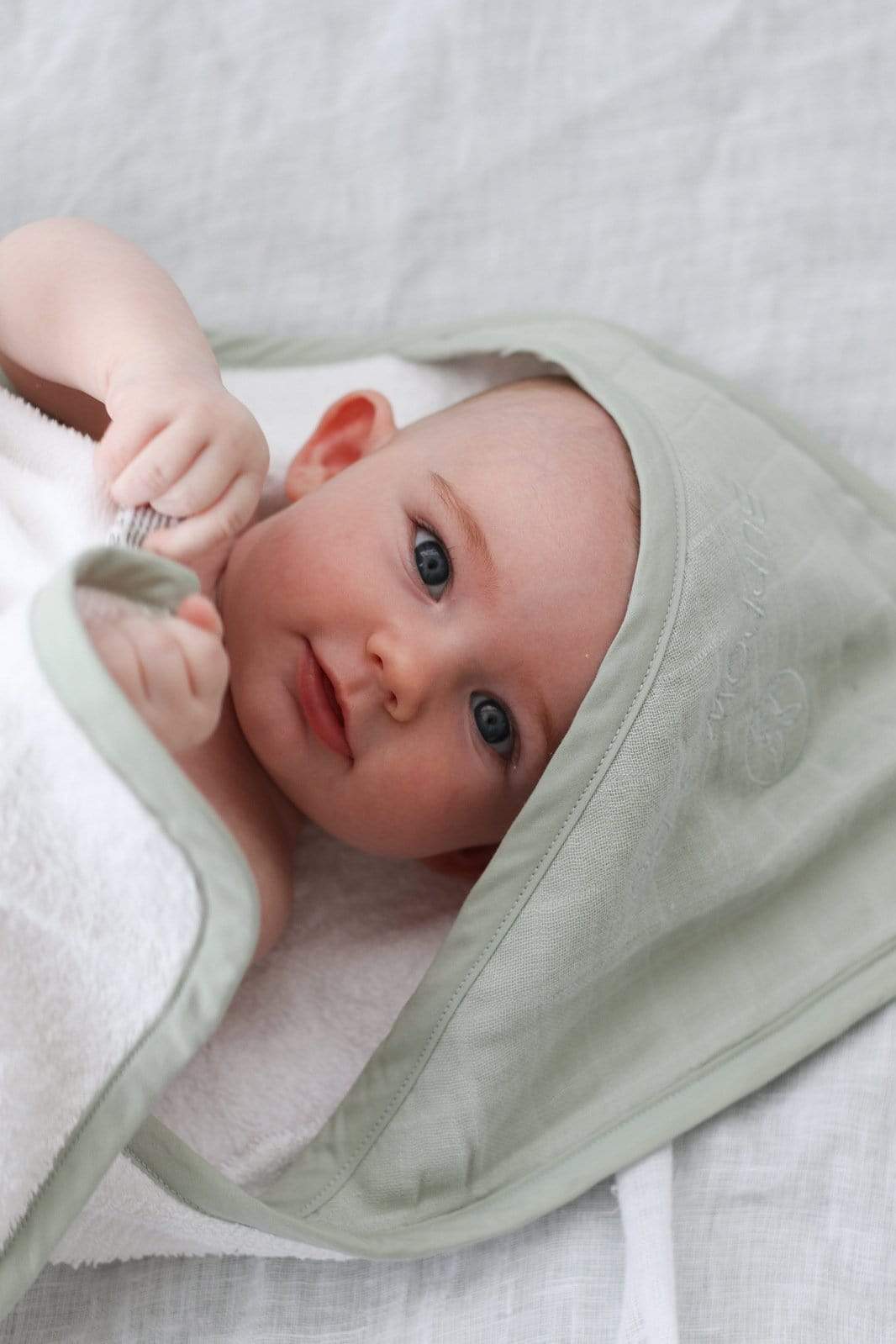 Burrow & Be Linen Bath Organic Hooded Baby Towel ( NEW COLOURS)