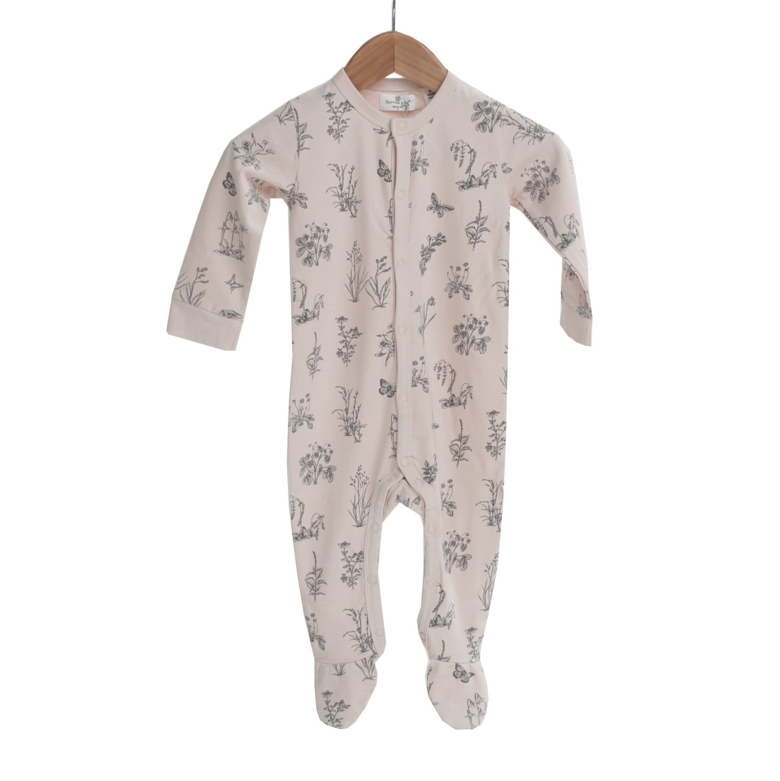 Burrow & Be Unisex Outfit Blush Meadow / 0-3M Organic Essentials Sleep Suit