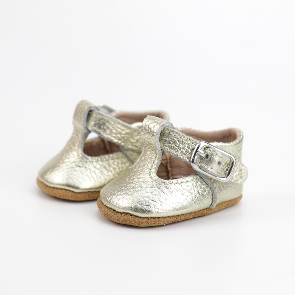 Burrow & Be Wander Dolls Shoes - T Bar in Gold