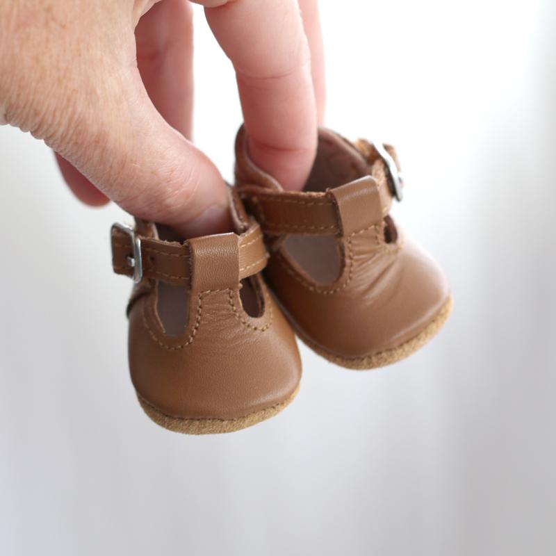 Burrow & Be Wander Dolls Shoes - T Bar in Tan