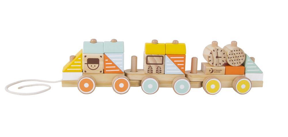 Classic World Toys Pull Train - Pastel