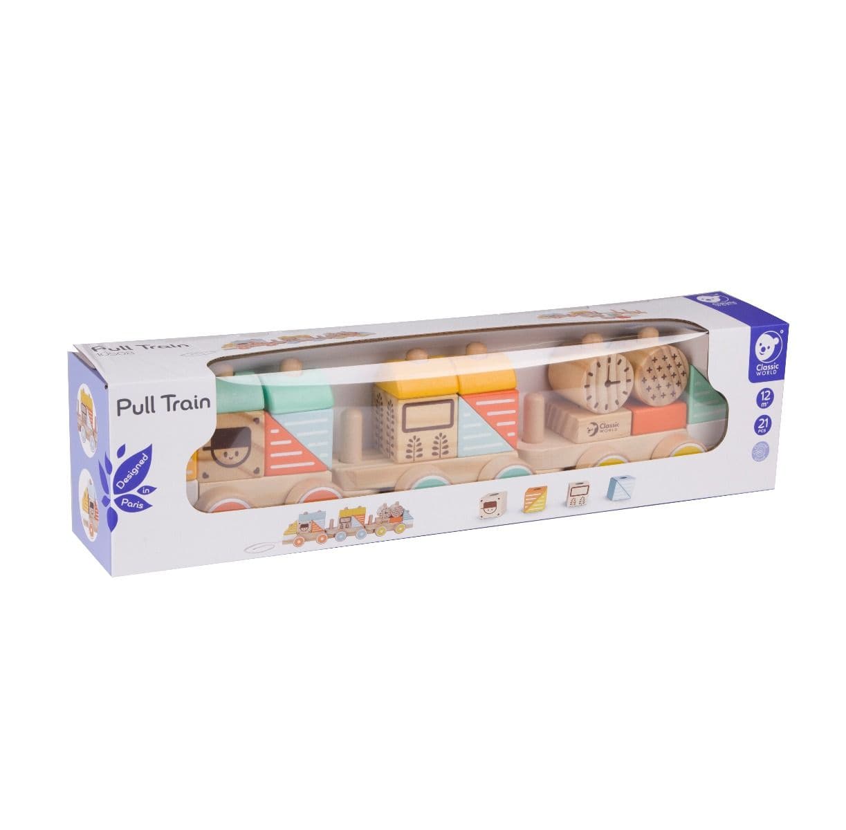 Classic World Toys Pull Train - Pastel