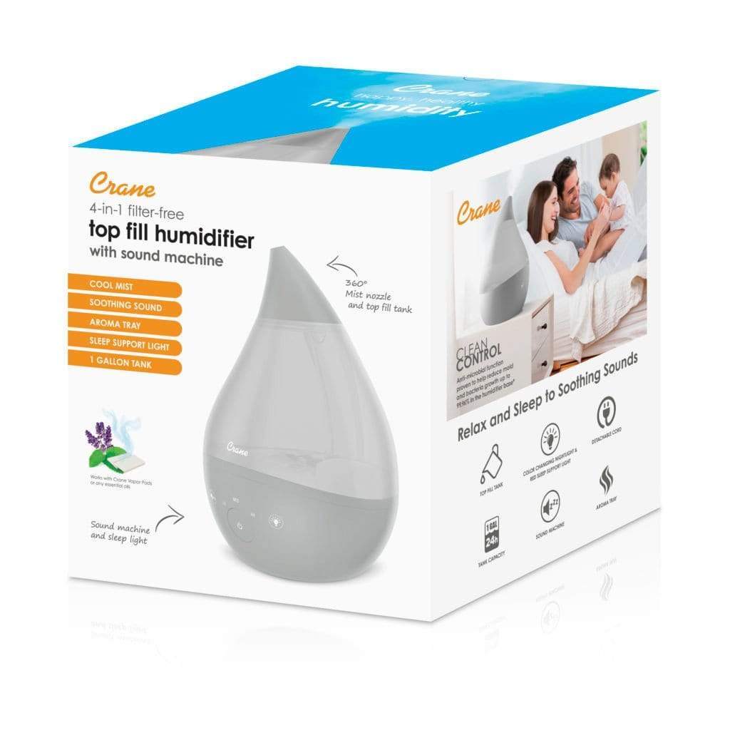 4-in-1 Top Fill Drop Humidifier w Sound 4-in-1 Top Fill Drop Humidifier w Sound