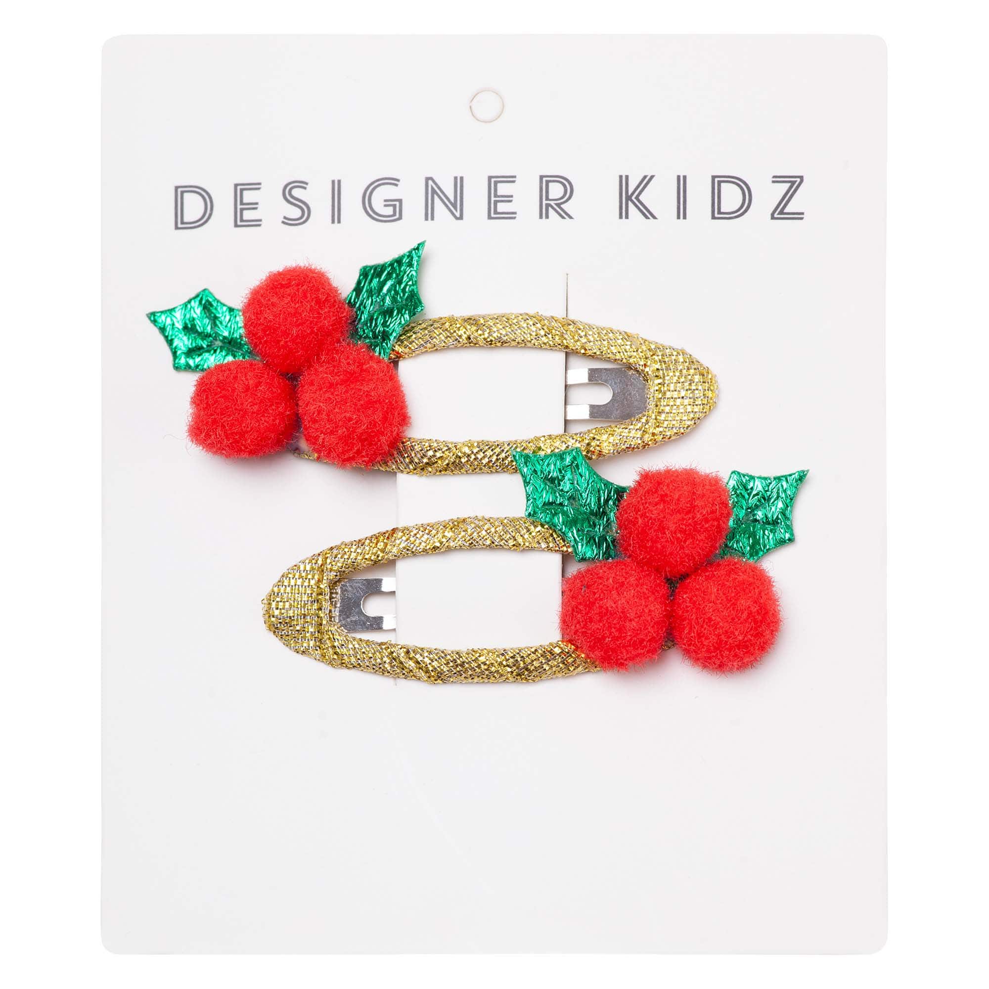 Designer Kidz Accessory Hair Cherry Sparkly Hair Clips