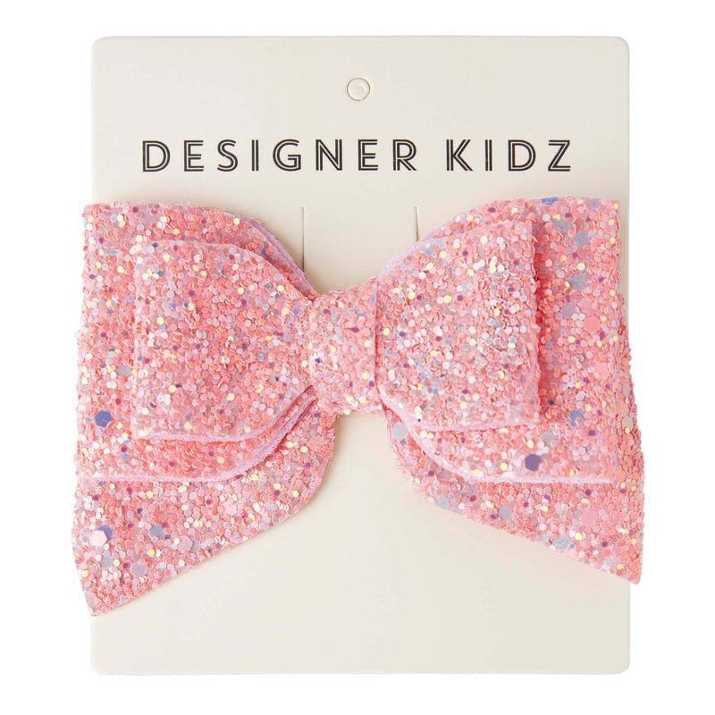 Designer Kidz Accessory Hair Sparkle Bow Hair Clip - Pink