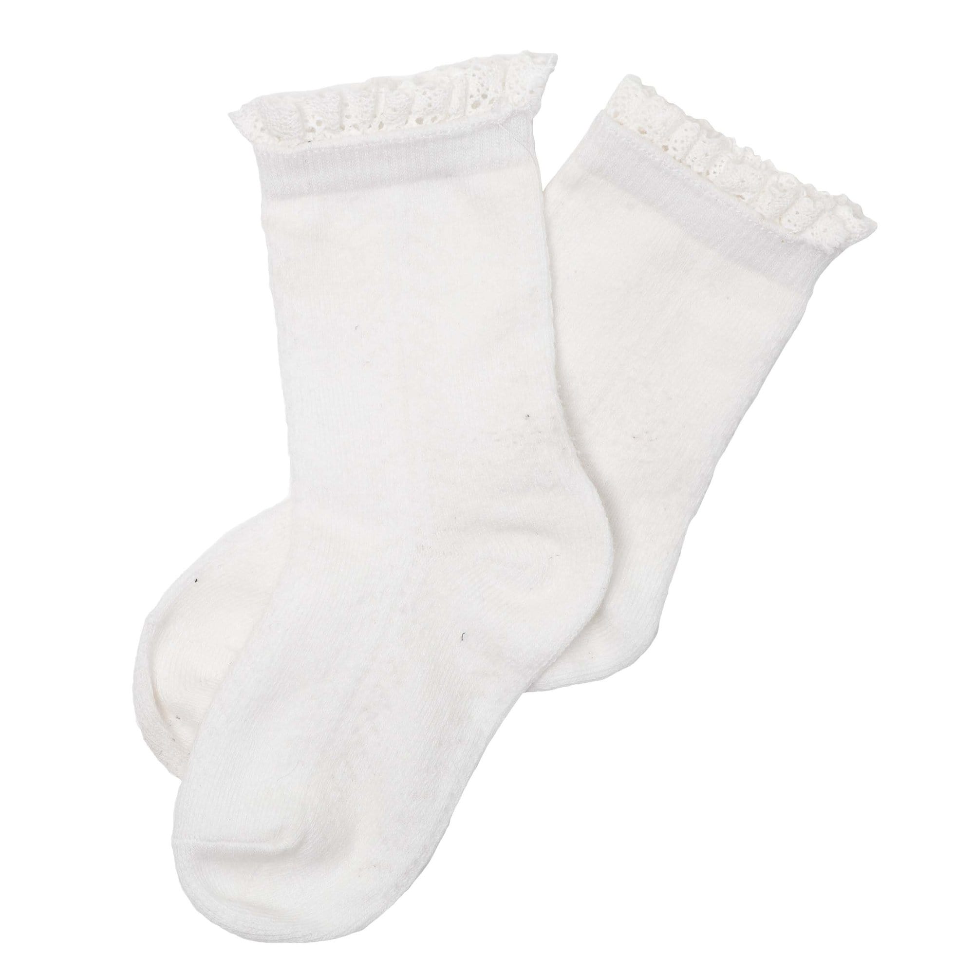 Designer Kidz Accessory Socks Frilly Socks in White