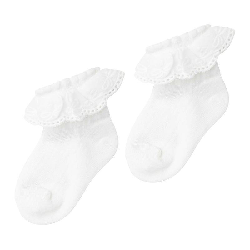 Designer Kidz Accessory Socks Ivory / 1-3Y Lace Frill Socks