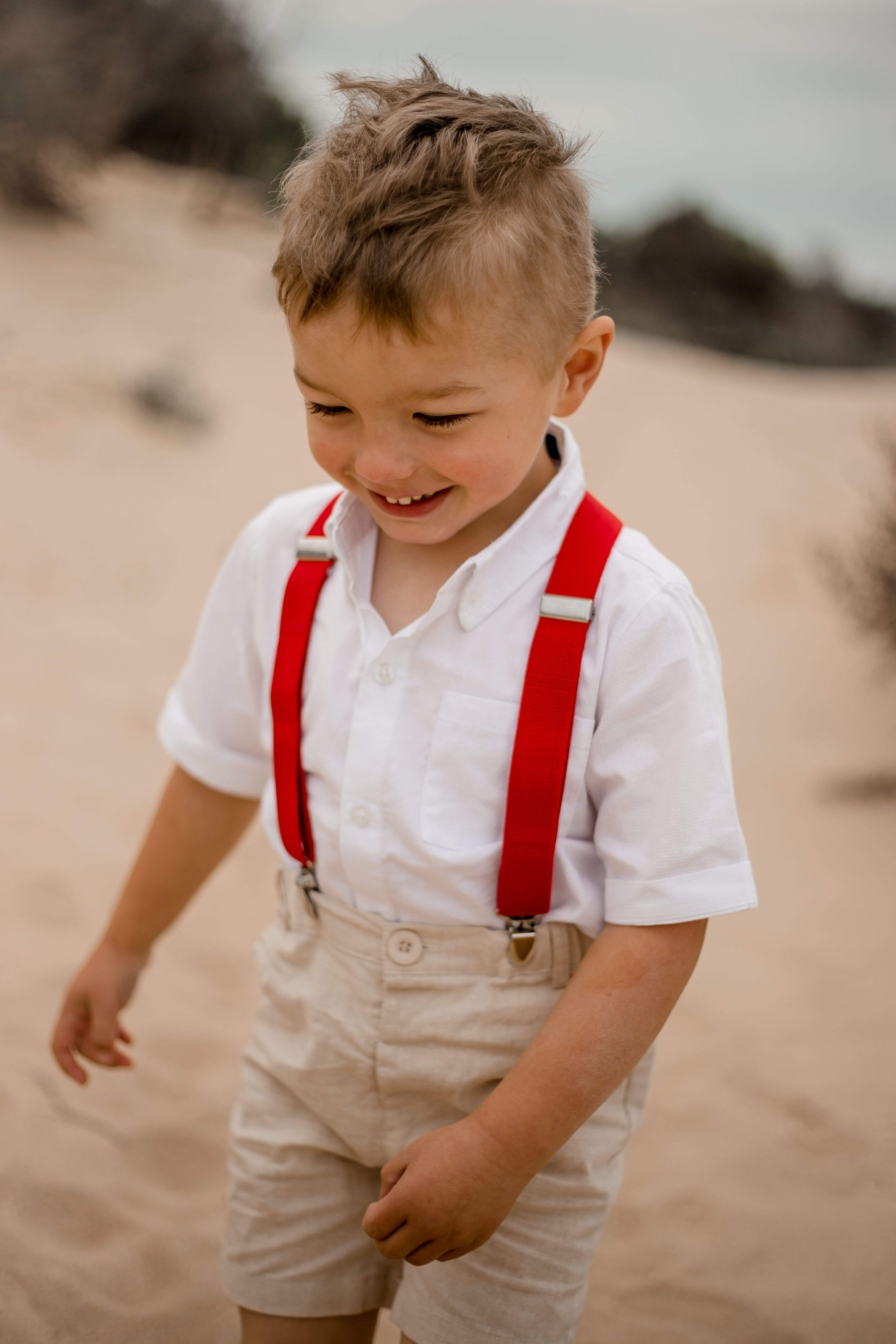 2PCS Toddler Boys Short Sleeves Romper Outfits Suspender Set for Baby –  ChildAngle