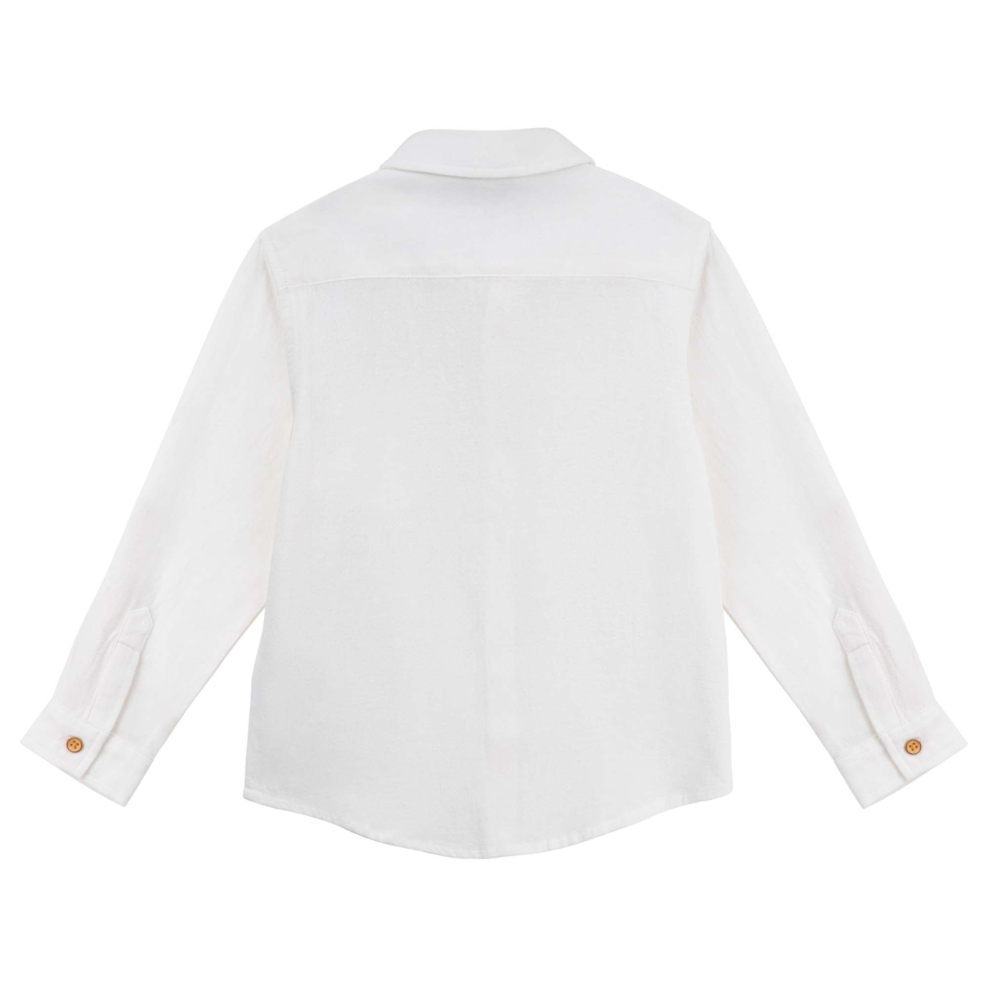 Designer Kidz Boys Tops Archie L/S Button Shirt - Ivory