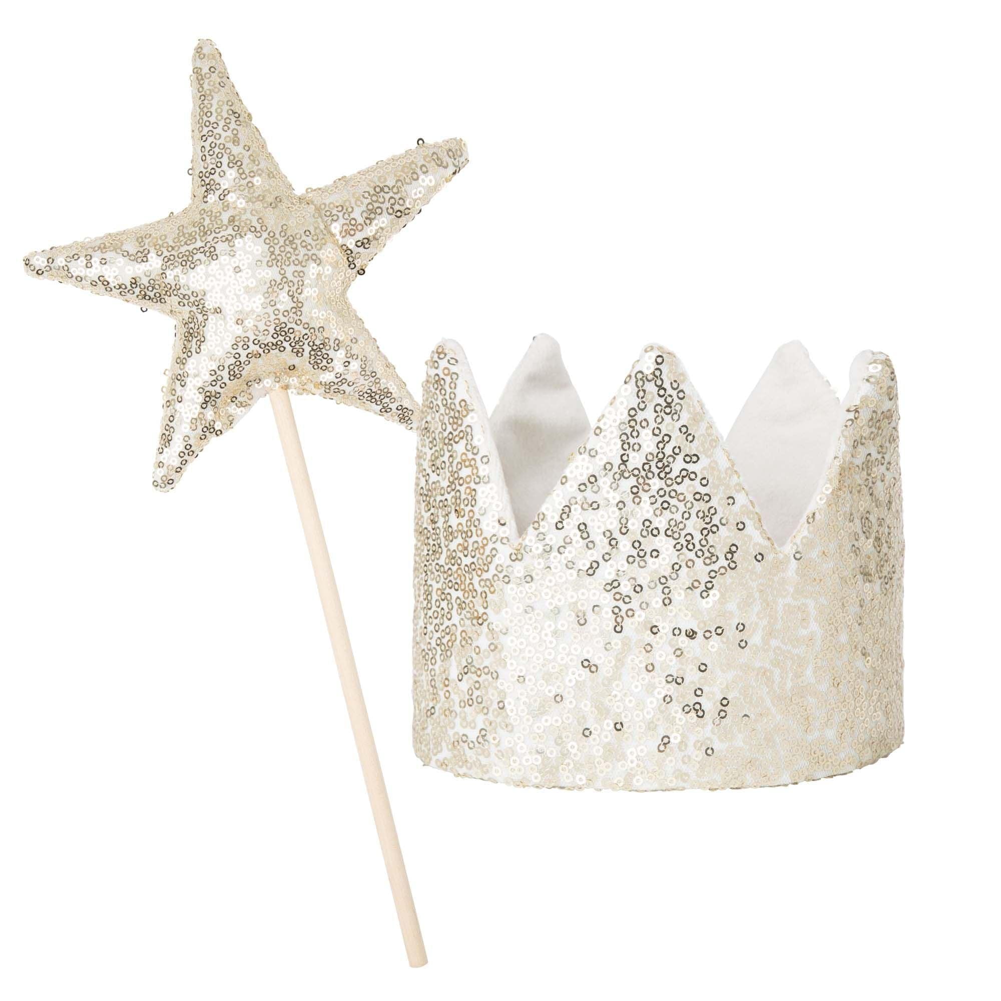 Designer Kidz Girls Accessory Gold Princess Party Crown & Wand Set