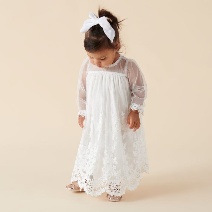 Designer Kidz Girls Dress Isabella Lace Christening Gown - Ivory