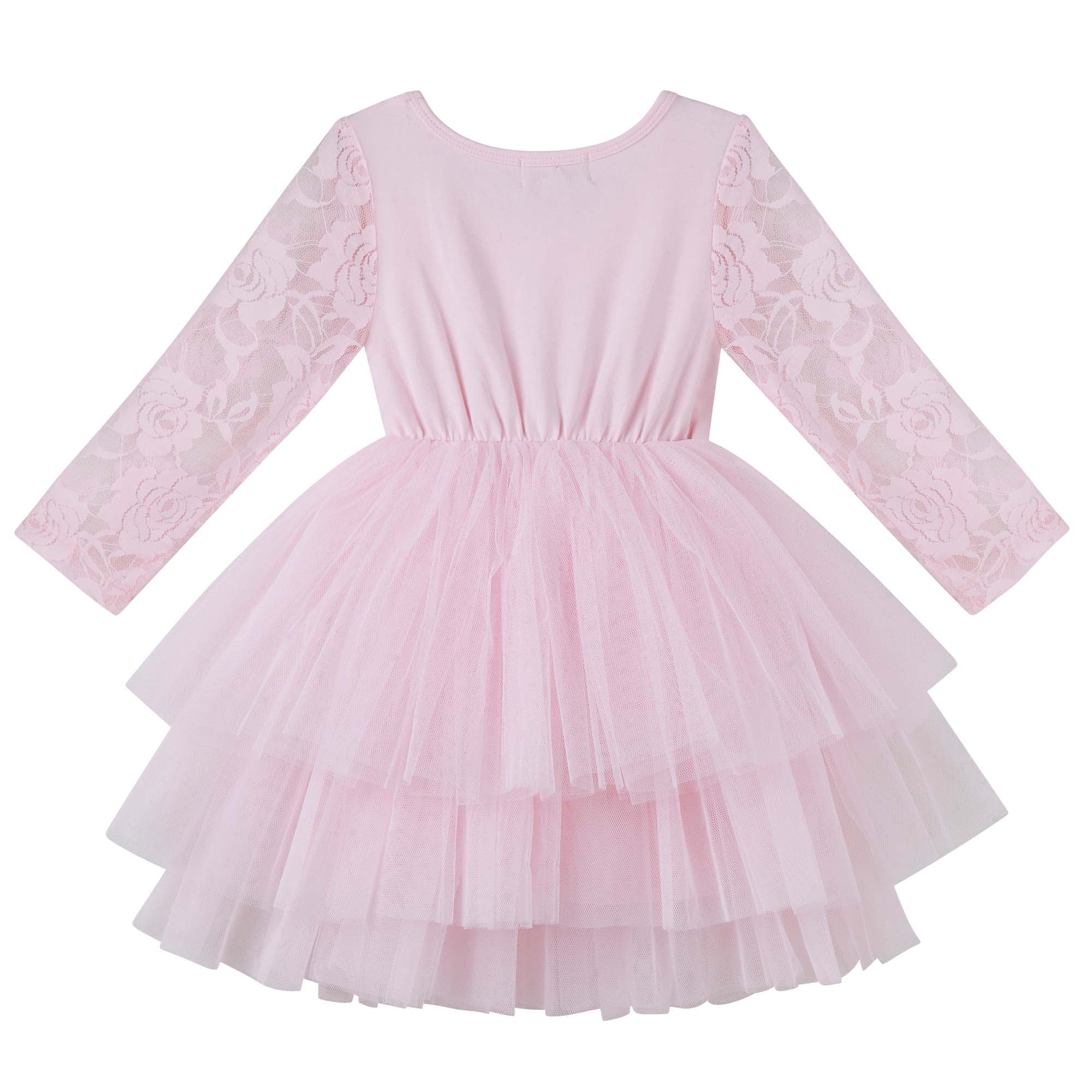 Designer Kidz Girls Dress My First Lace Tutu L/S- Pale Pink