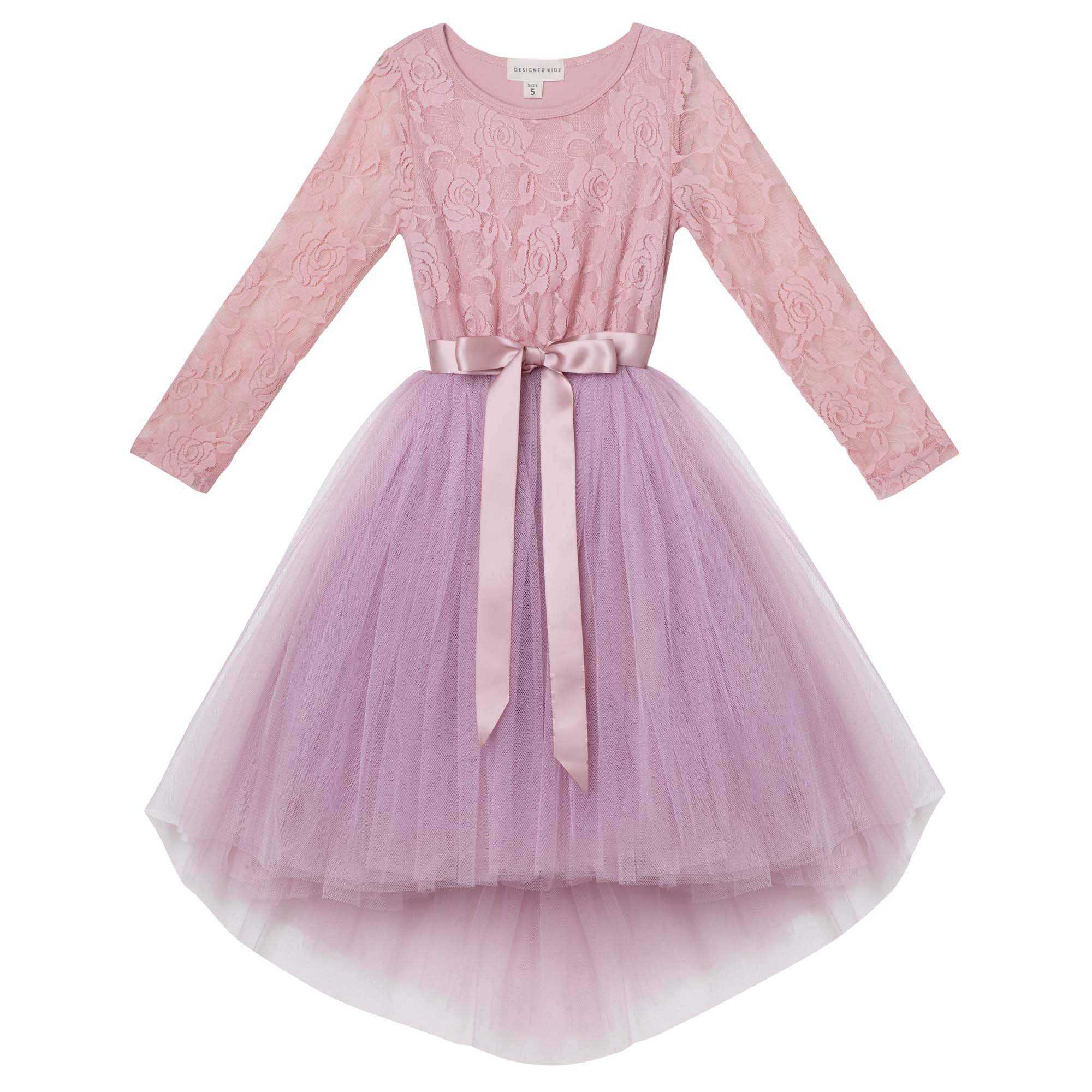 Designer Kidz Girls Dress Truffle / 1Y Candi L/S Lace Tutu Dress