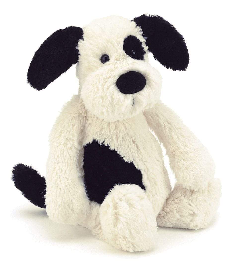 Jellycat Toys Soft Jellycat Bashful Black & Cream Puppy